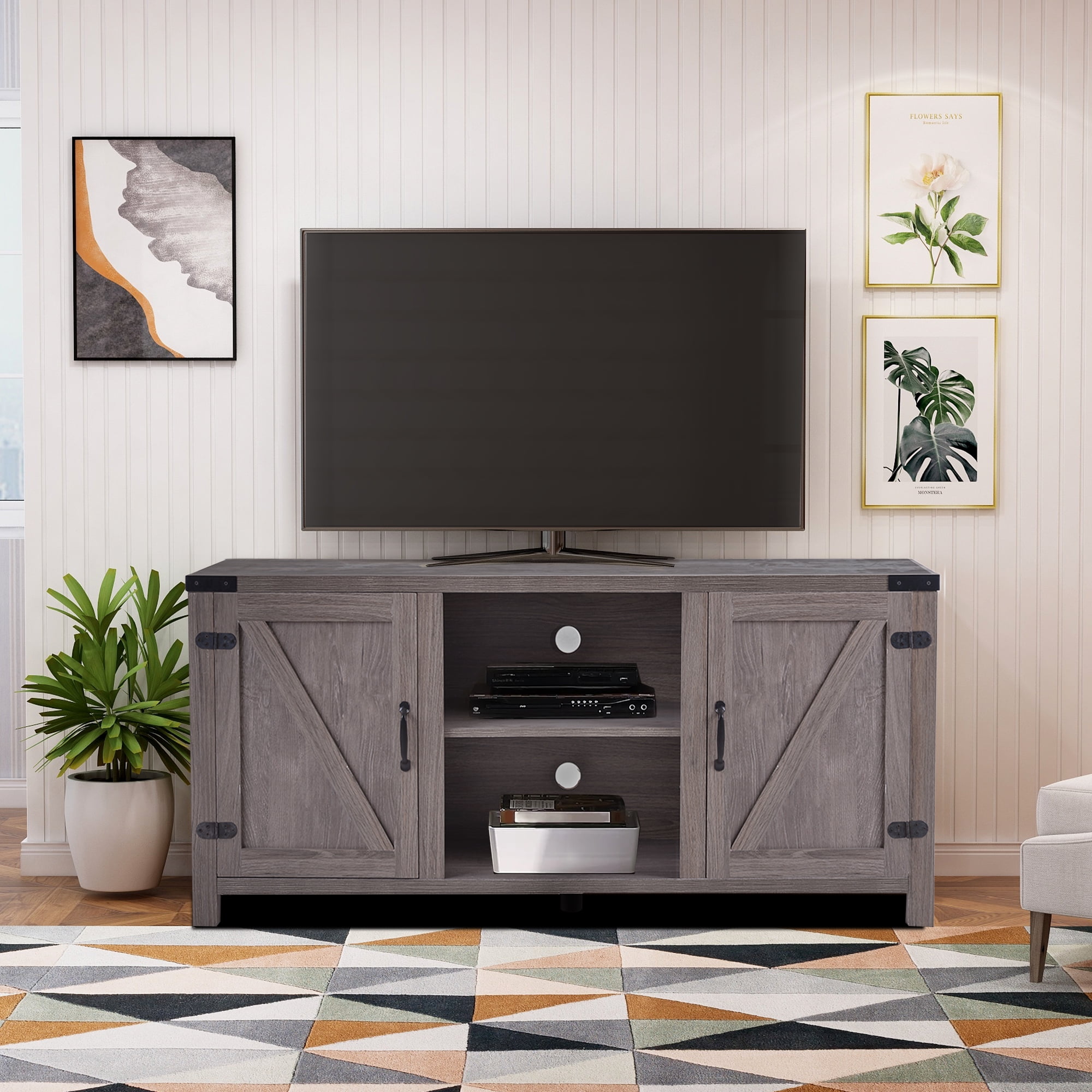 Clearance! SEGMART Media Consoles TV Stands with Adjustable Leg for TVs