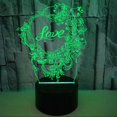 thumbnail image 3 of Qinwei LOVE 3D Night Light with Remote Control Smart Touch 3D Illusion LED Lamp for Party Dating Wedding Anniversary --- Black Seat, 3 of 5