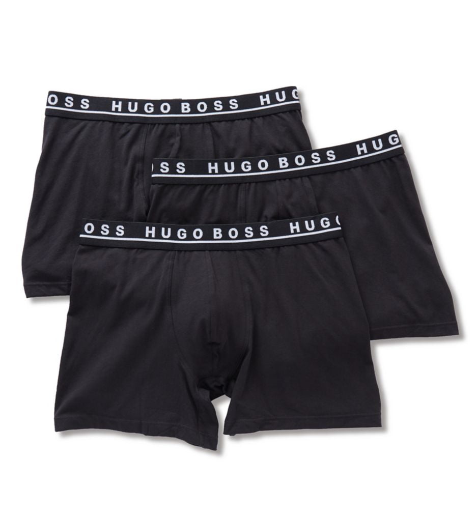 Men's Boss Hugo Boss 0325404 Essential Cotton Stretch Boxer Briefs 3 Pack (Black S)