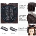 thumbnail image 4 of Benehair Mix Brown Wave Curl Hair Toppers with Bangs for Women with Thinning Hair Synthetic Hair Extensions Clip in Hair Top Invisible Seamless Hairpieces 14 inches, 4 of 7