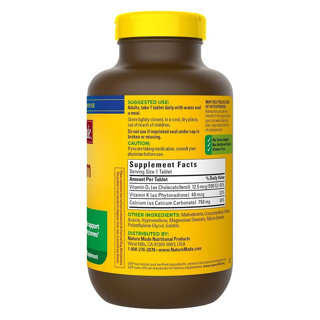 Nature Made Calcium 750 mg + D + K - 300 Tablets