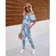 thumbnail image 4 of Mono PRETTYGARDEN Tie Dye Azul Hombros Descubiertos Talla L, 4 of 5
