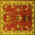 thumbnail image 1 of Ahgly Company Indoor Square Oriental Yellow Industrial Area Rugs, 3' Square, 1 of 4