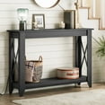 thumbnail image 2 of HOOBRO 47.2" Console Table Entryway Table Narrow Sofa Table with Outlets & USB Ports Hallway Living Room Black BK12UXG01, 2 of 8
