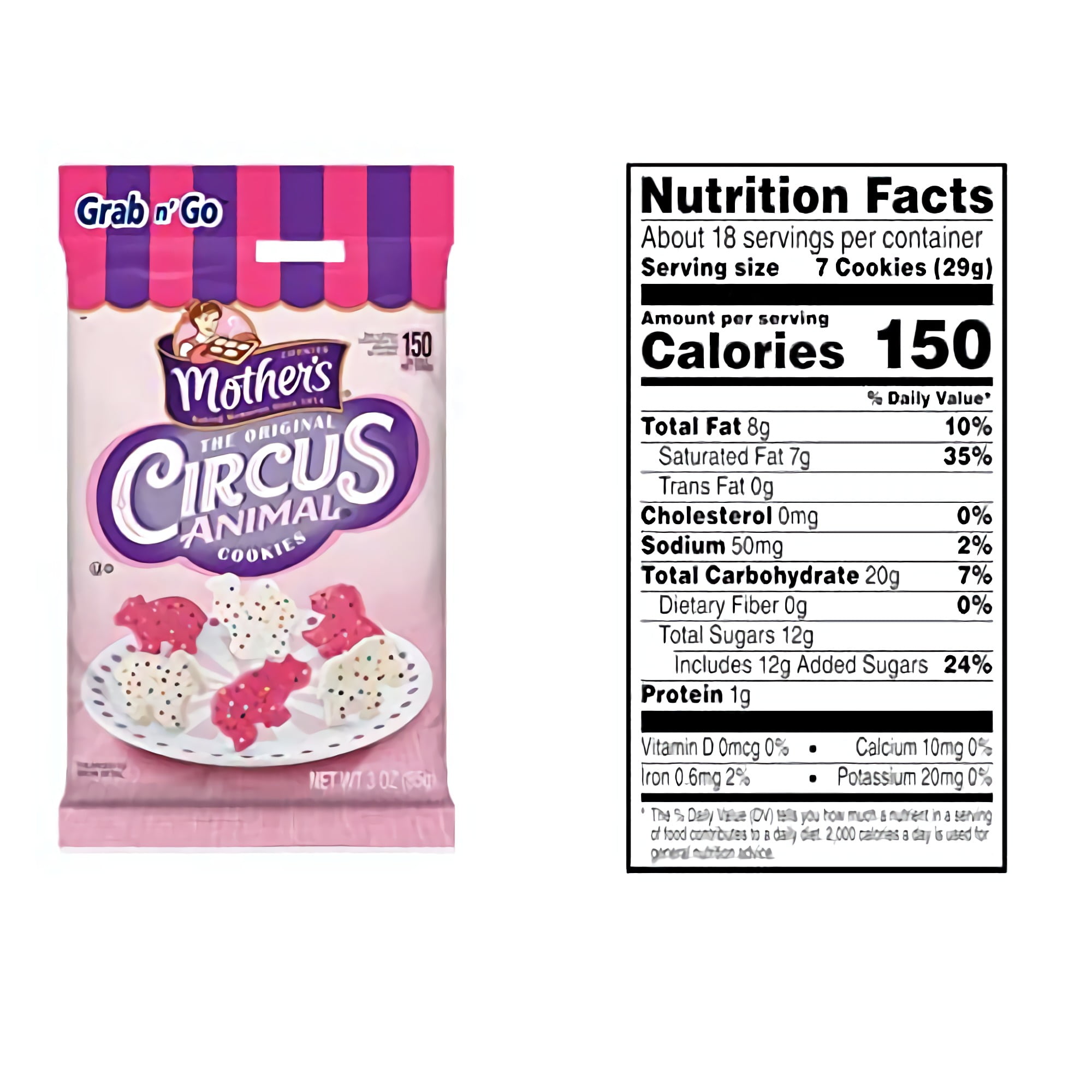 Mother's Iced Animal Crackers Cookies Circus Animals | 3 Oz (6 Pack)
