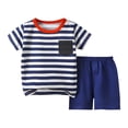 thumbnail image 1 of Zpanxa Ensembles d'Été pour Garçons Mode Décontractée Enfants Pyjama à Manches Courtes et Shorts Ensemble Deux Pièces 5 Ans, 1 of 3