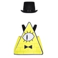 Triangle Point Hat Yellow Triangle Eye Costume Set with Black Top Hat, Mystery Cosplay ...