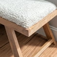 thumbnail image 5 of Linon Bryn Sturdy Rustic Wood Bench with White Shaggy Handwoven Cushion in Brown, 5 of 10