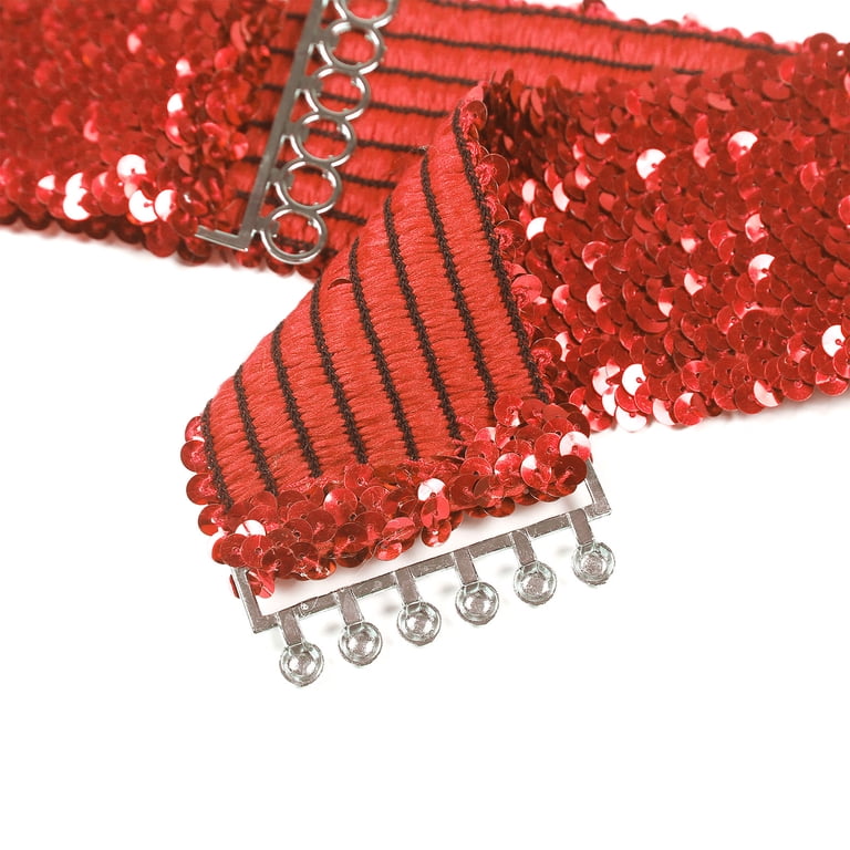 Women\'s Stretchable Red Sequin Belt Accessories | Womens Stretchable Red Sequin Belt | Poshmark main image 3