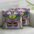 thumbnail image 2 of QZHH Mardi Gras Pillow Covers for Home Decorations Beads Eye Mask Fleur De Lis Gnomes Truck Decor Happy Mardi Gras Throw Pillows Decorative Cushion Cases Mardi Gras Decorations 2pc, 2 of 6