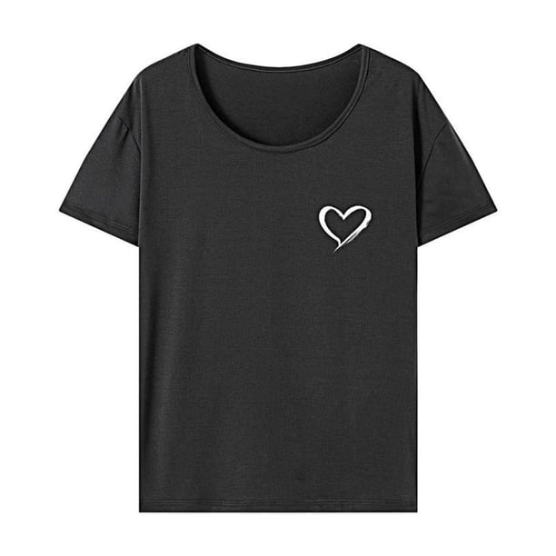 Camiseta de mujer Ropa de calle Camiseta de cuello redondo para deportes Uso diario Playa M