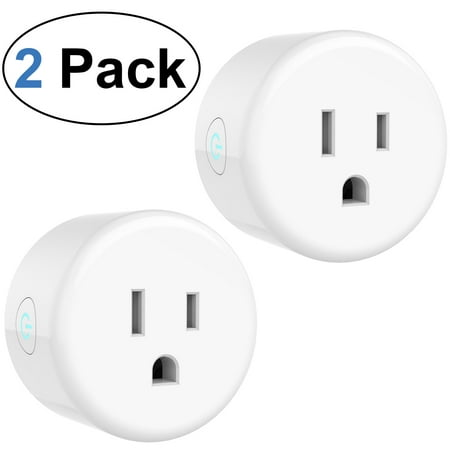 HOMEMAXS 2 Pack WiFi Smart Plug Wireless Smart Socket Outlet Remote Control Devices Socket with Timing Function No Hub Required Works with Amazon Alexa and Google Assistant (US