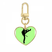 Japanese Kick Fitness Fitness Gold Heart Keychain Metal Keyring Holder