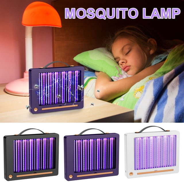 Fiudx Lámpara Antimosquitos Usb, Diseño Multifunción para Montaje En Pared, Descarga Eléctrica de 2000 V, Malla de Protección de Tres Capas, Captura Mosquitos con Precisión, Uso Doméstico, Fácil Mant