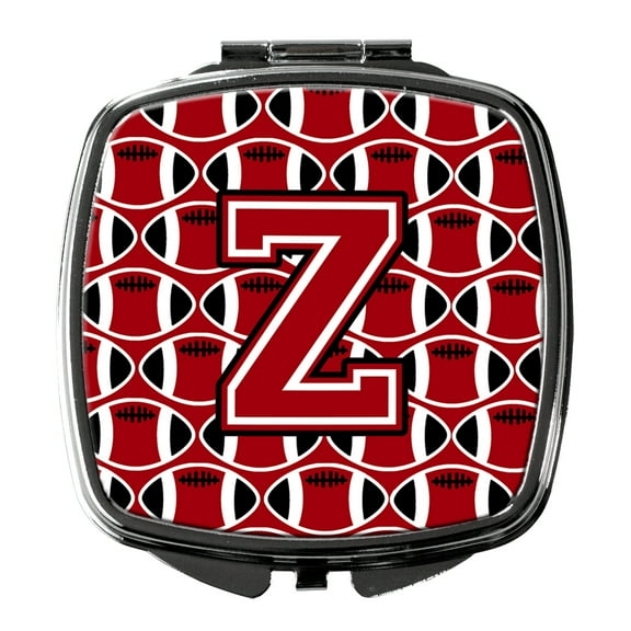 Letter Z Football Red Black and White Compact Mirror CJ1073-ZSCM