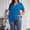 Blue, variant on Oplxuo Womens Plus Size Tops Ribbed Short Sleeve Shirts Summer Casual V Neck Tshirts Loose Fit Dressy Tunics