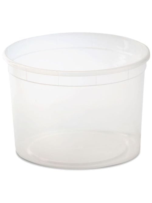 64oz. Clear Plastic Disposable Containers w/ Lids *Case of 100*