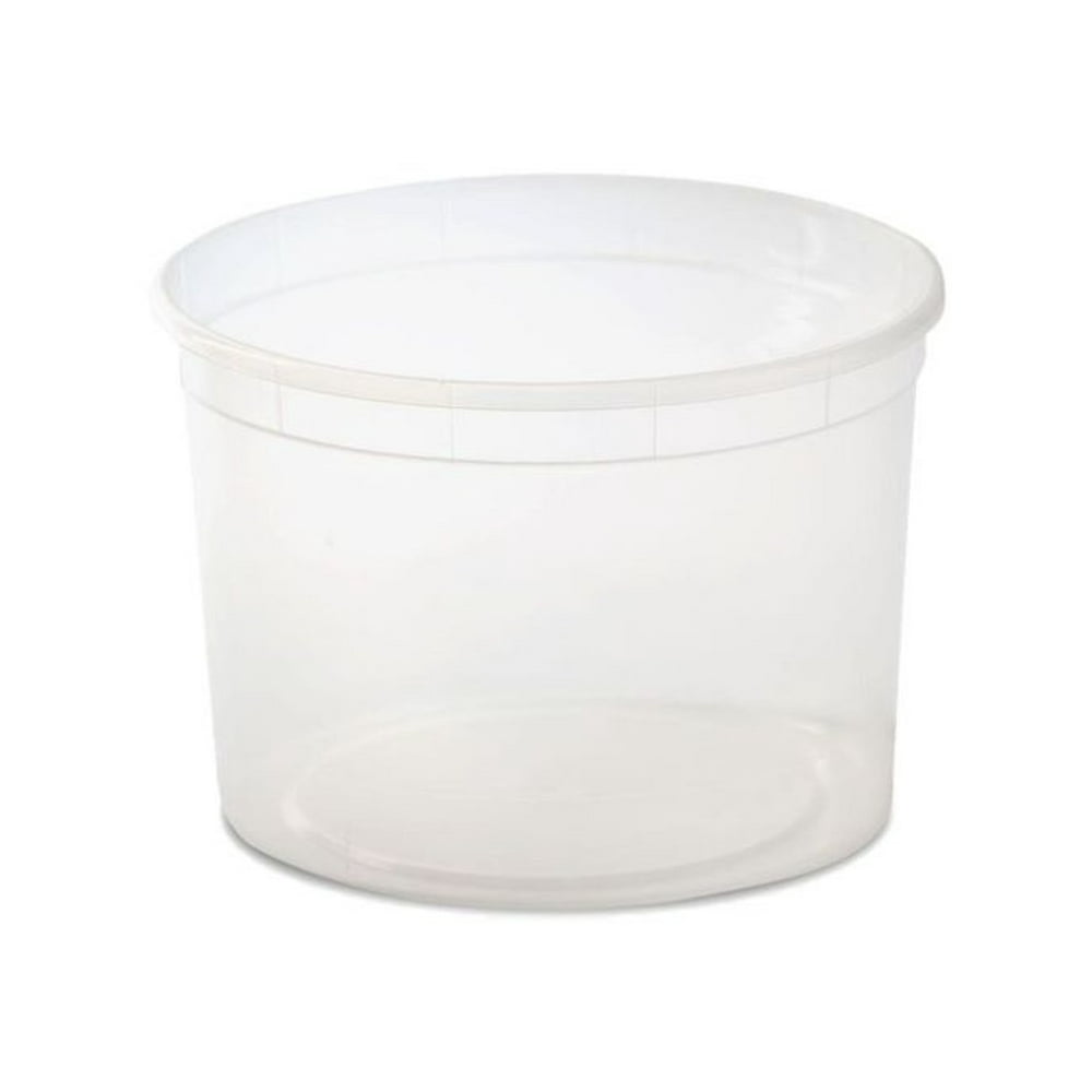 64oz. Clear Plastic Disposable Containers w/ Lids *Case of 100