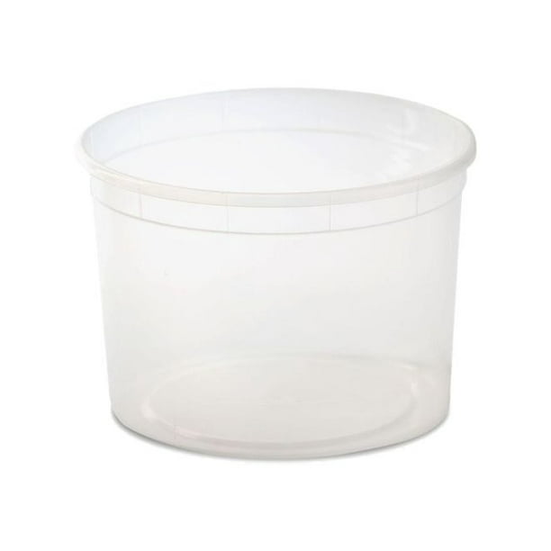 64oz. Clear Plastic Disposable Containers w/ Lids *Case of 100