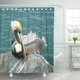thumbnail image 1 of ABPHQTO Ocean Sitting Pelican Sea Bird Florida Nautical Feathers Jetty Cortina de ducha 150x180 cm, 1 of 1
