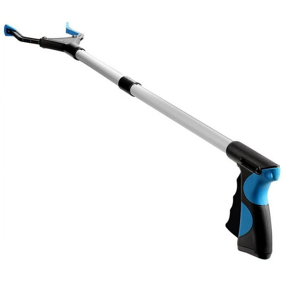 Tool, 32" Foldable Grabber Reacher for Elderly, Lightweight Extra Long Handy Trash Claw Grabber, Reaching Assist Tool for Trash Pick Up, , Litter Picker, Arm Extension (Blue)