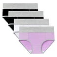 thumbnail image 2 of Ashirexll 4PC Period Underwear for Women Menstrual Leak Proof Menstrual Mid Waisted Panties Cotton Physiological Postpartum Underwear White A M, 2 of 8