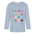 thumbnail image 4 of Camisas de Manga Larga para los Hombres Día de San Valentín Impresión Cuello Redondo Moda Casual, Mezcla de Poliéster de Lino de Algodón para Primavera Verano, 4 of 8