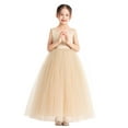 thumbnail image 4 of Ekidsbridal V-Neck Satin Flower Girl Dress Pretty Princess Ballroom Dance Christening Pageant Gown 522 6, 4 of 6