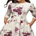 thumbnail image 3 of PENGXIANG Femmes Vintage A-Line Robe Tunique Longue Sans Manches Robe Florale, 3 of 6