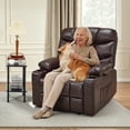 thumbnail image 4 of MCombo 27.2'' Extra-Wide Seat Oversized Power Lift Recliner Chair for Elderly, Faux Leather(Dark Brown), 4 of 10