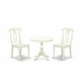 thumbnail image 7 of East West Furniture Antique 3-piece Dining Set with Napoleon Back in Linen White, 7 of 7