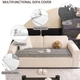 thumbnail image 6 of HUGNEO 28"x59" Plush Textured Sofa Seat Cushion, Non Slip Backing Couch Slipcover, Machine Washable Furniture Protector, Light Gray, 6 of 13