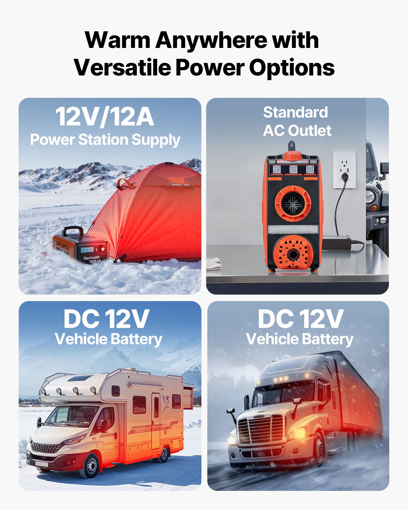 VEVOR Diesel Heater, 8KW, DC 12V, All in One Portable Diesel Air Heater with Bluetooth APP Control, Remote Control and LCD Screen, 1.2 Gal Fuel Tank for Vehicles, Vans, RVs, Campers, and Garages