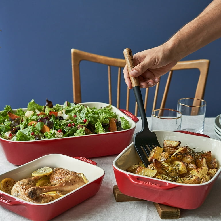 Staub Ceramic 3 pc Rectangular Baking Dish Set Cherry