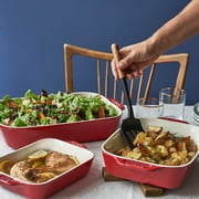 Staub Ceramic 3-pc Rectangular Baking Dish Set - Cherry