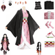 thumbnail image 2 of Disfraz de Anime Kamado Nezuko, disfraz de Demon Slayer, uniforme de Cosplay, ropa, kimono, peluca, accesorios, disfraz de Halloween para niños y adultos, 2 of 5