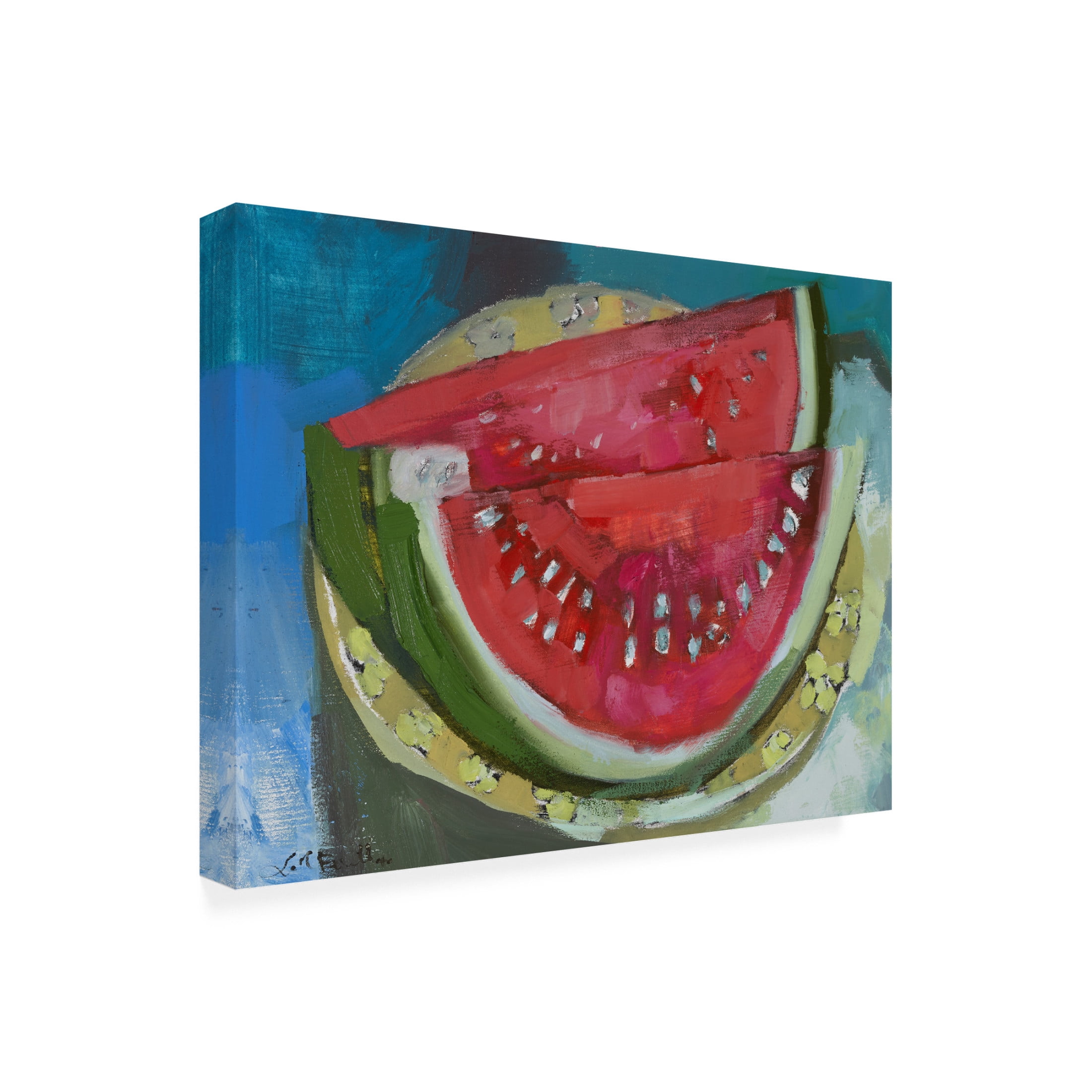 Canvas Wall Art - Erin McGee Ferrell 'Watermelon V' Wall Art for Living Room, Bedroom, or Office Décor by Trademark Fine Art - 19 x 14 Inches