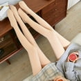 thumbnail image 3 of Winter Pantyhose High Elasticity Breathable Realistic Bottoming Pants Bare Leg Plush Keep Warm Open Toe High Waist Bare Leg Socks for Daily Wear,Black, 3 of 8