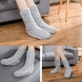 thumbnail image 4 of par de calcetines antideslizantes, calcetines de vellón mullidos y acogedores para el invierno, calcetines de felpa gruesos y cálidos para el suelo, 4 of 8