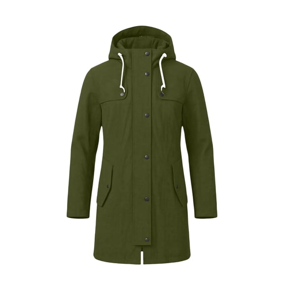 Staron Women's Hooded Jacket Waterproof Long Sleeve Lightweight Rain Jacket Hooded Windbreaker with Pockets for Outdoor L