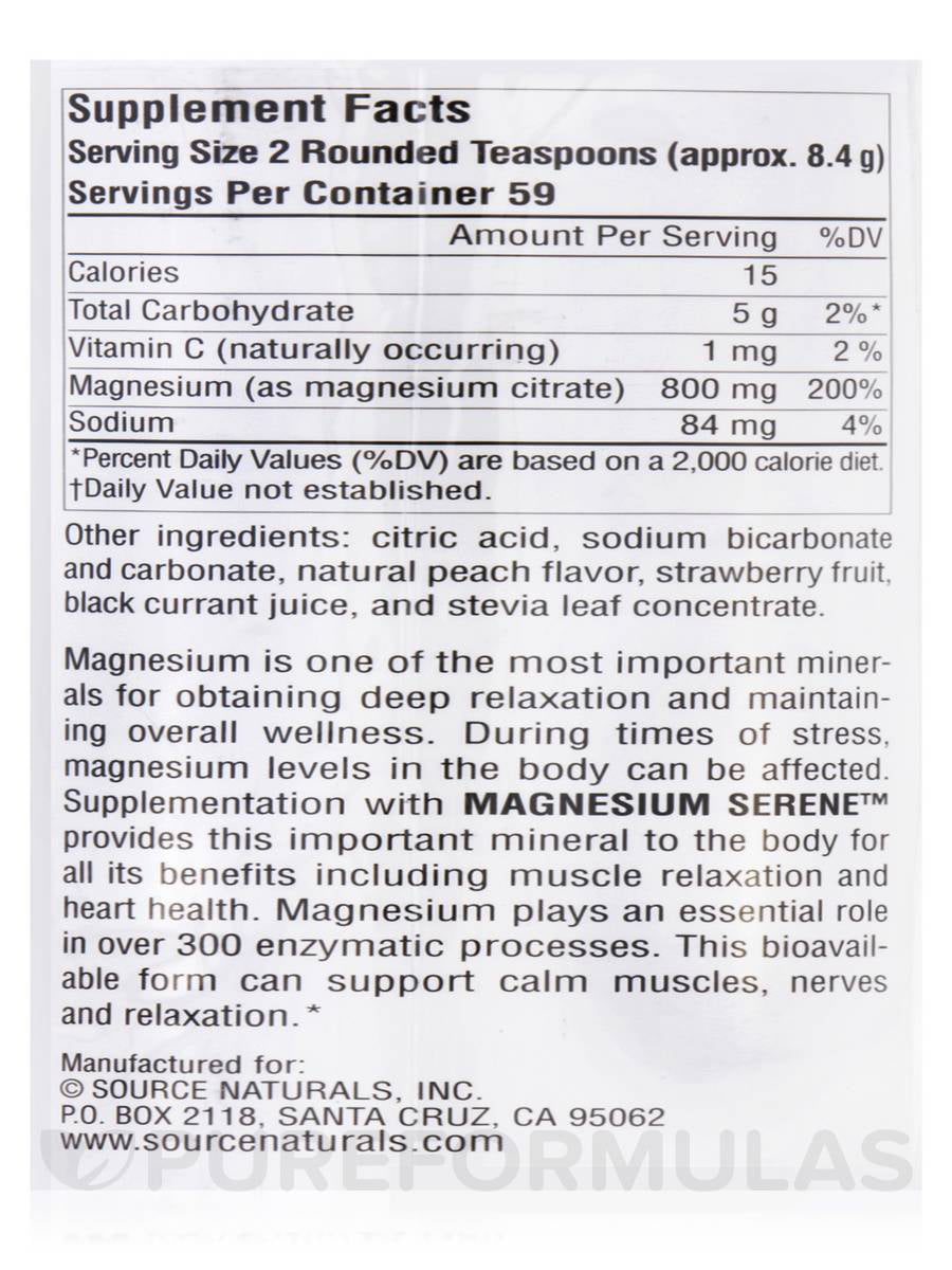 Source Naturals Serene Science Magnesium Serene - Berry Flavor 17.6 oz Pwdr  - Walmart.com