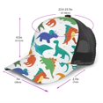 thumbnail image 2 of Lsque Colorful Dinosaur Printed Trucker Hat - Baseball Cap for Men Women - Breathable Mesh Side, Adjustable Fit - for Casual Wear, 2 of 7