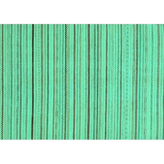 Ahgly Company Indoor Rectangle Oriental Turquoise Blue Modern Area Rugs, 2' x 4'