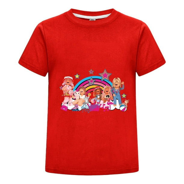 Camiseta de Niño con Estilo Roblox, Playera Gamer Infantil de Verano con Estampado de Personajes, Regalo Original