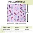 thumbnail image 2 of Pink Butterfly Pattern Square Fitted Tablecloth with Elastic Edge,Square Table Cover,Washable Elastic Table Cover for Home Kitchen Party Decor 34"x34", 2 of 6
