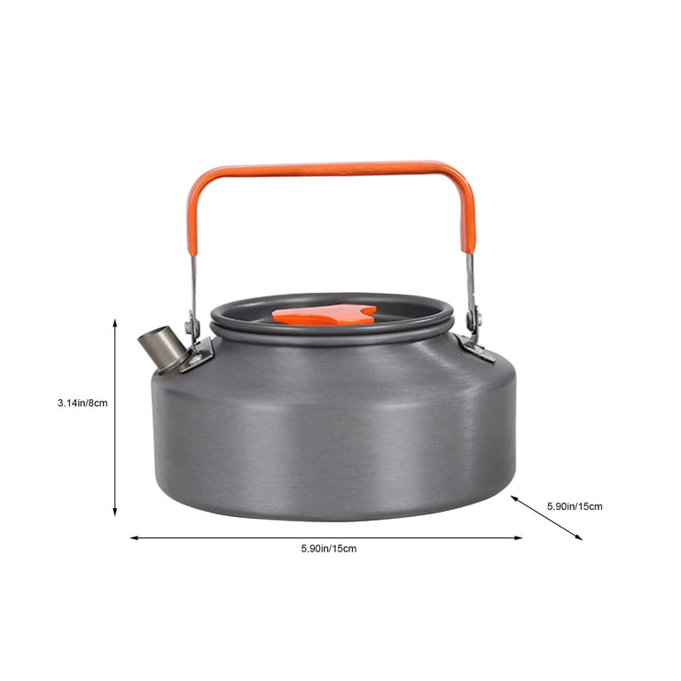 Hard Anodized Aluminum Camping Kettle, 1.1L Portable Outdoor Water