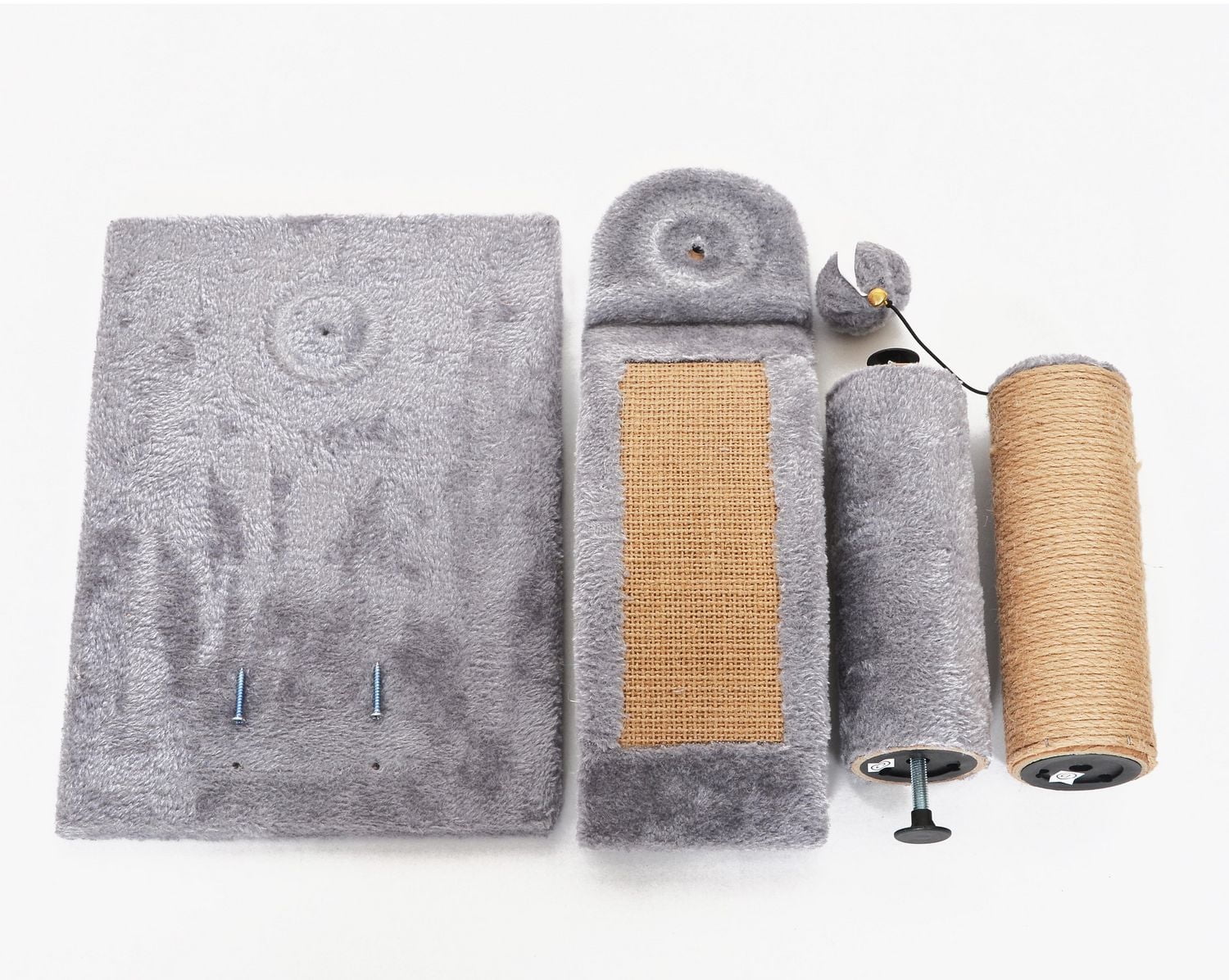 Vibrant Life Poteau à Gratter Deluxe en Arc pour Chat de 43 cm avec Sisal Naturel, Gris Poteau de corde en jute de 17 pouces avec toiletteur et jouet