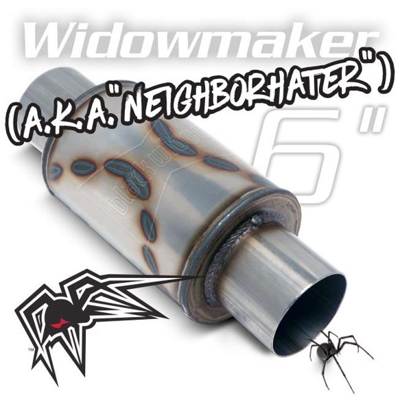 Black Widow Exhaust  6 x 3 in. Widowmaker Series Stainless Steel Oval Gray Exhaust Muffler