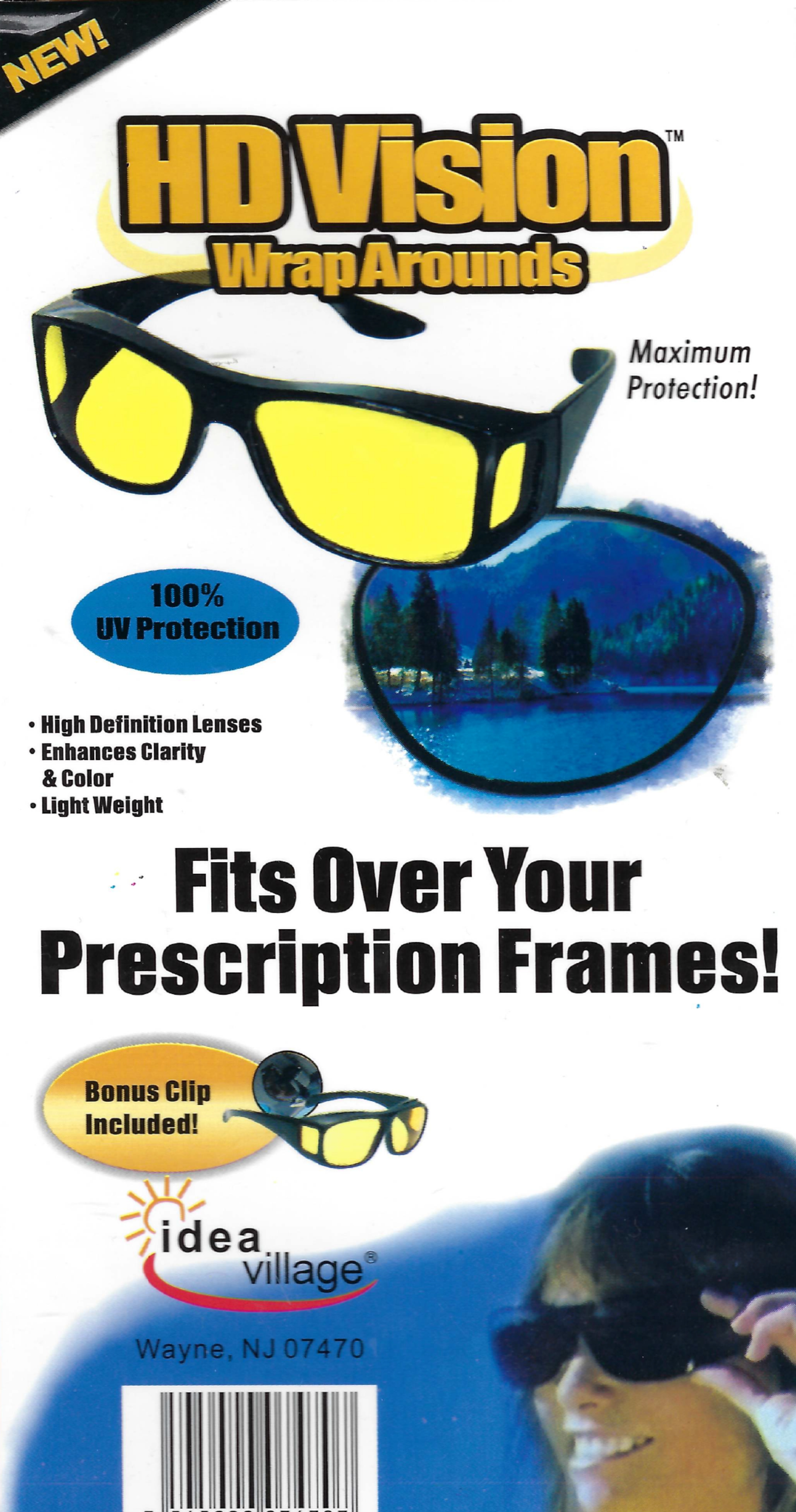 HD Night & Day Vision Wraparound Sunglasses, As Seen on TV, Fits over Glasses Bonus Pair Included - image 2 of 6
