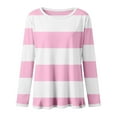 thumbnail image 5 of Long Sleeve Shirts For Women Shirts T Shirts Crew Neck Shirts Basic Tee Comfy Striped Printed Tops Blouse Womens Long Sleeve Tops, 5 of 5